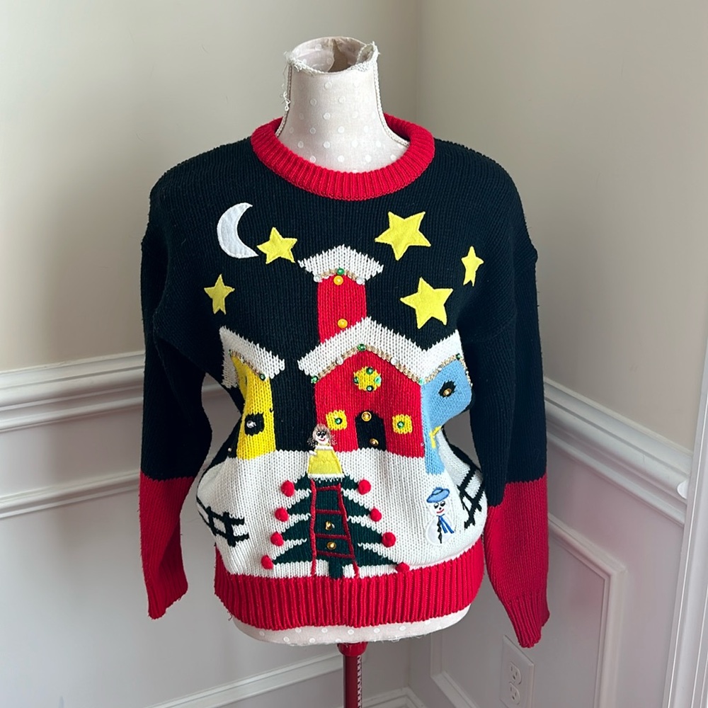 Vintage Adell Barre Christmas Sweater Sz L